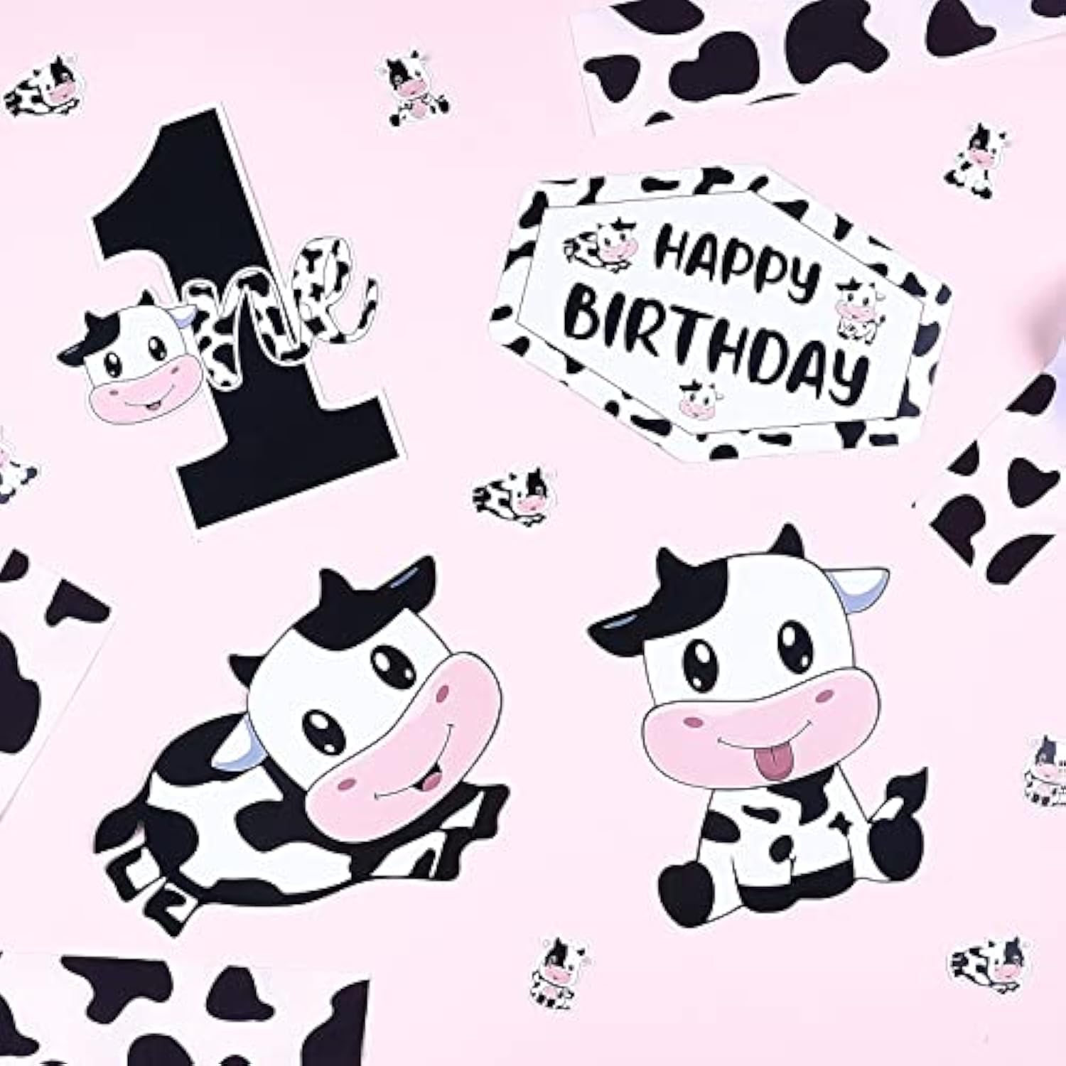 24 Pieces Cow First Birthday Decorations - Holy Cow Im One Centerpiece