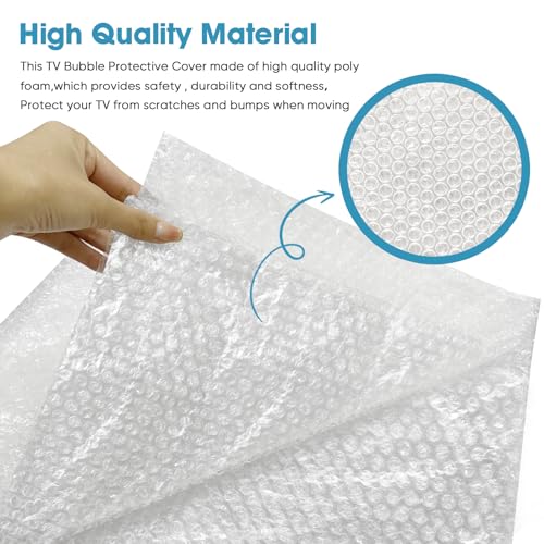 Foam Flat Screen TV Cover and Bubble TV Protective Cover Fits Up to 65''W x 36''H, Flat Screen TV Protection During House Moving,Home Renovation, or