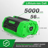 5Ah 56V Li-Ion Replacement Battery for Ego BA2800 BA4200 BA5600 Series