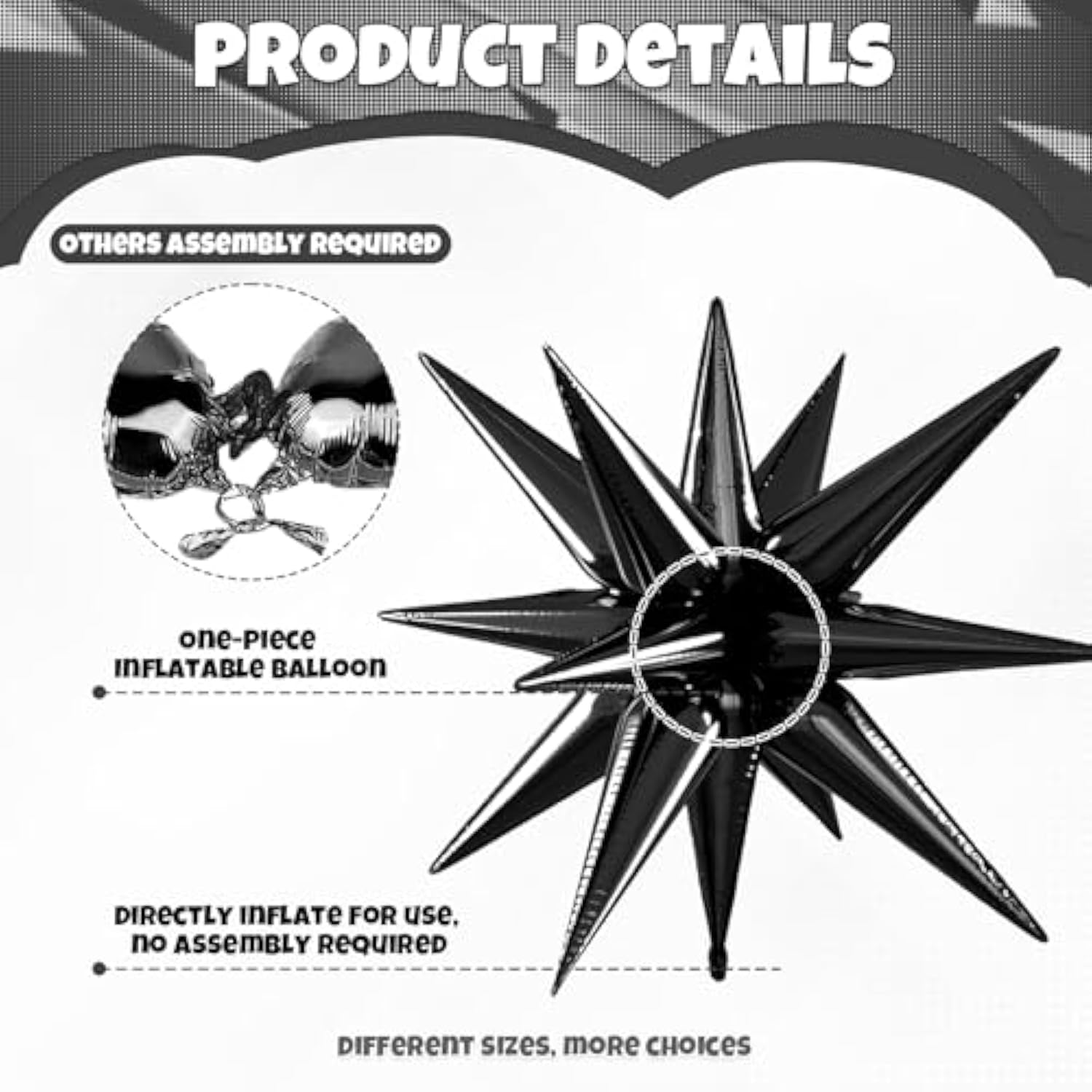 Purple Black Star Balloons, 22/27 Inch Black And Purple Star Shaped Balloons, Aluminum Foil Balloon, Cone Spike Balloon For Halloween Theme Birthday Graduation Baby Shower Wedding Decorations