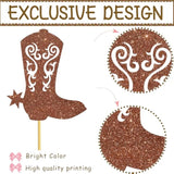 Boots Or Bows Gender Reveal Centerpiece Sticks Cowgirl Party Table Toppers 12Pcs Glitter Boots Or Bows Party Supplies For Western Themed Boy Or Girl Baby Shower Birthday Party Decor