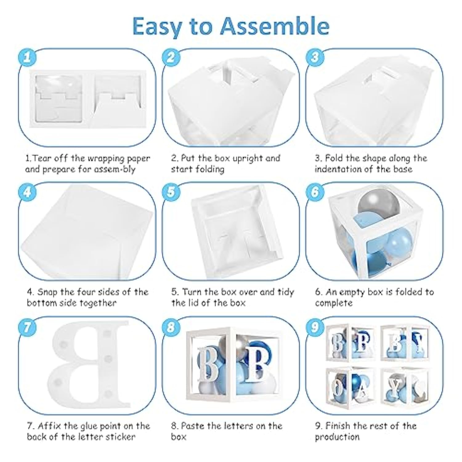 137pcs Baby Blue Balloon Garland Kit with Baby Boxes for Boy Baby Shower Birthday Party