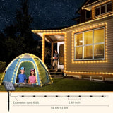 Solar Rope Lights Outdoor Waterproof, 33Ft 135Led Solar String Lights For Outside 8 Modes, Flexible Solar Powered Christmas Light For Pool Trampoline Garden Patio Tree Party Decorations, Warm White