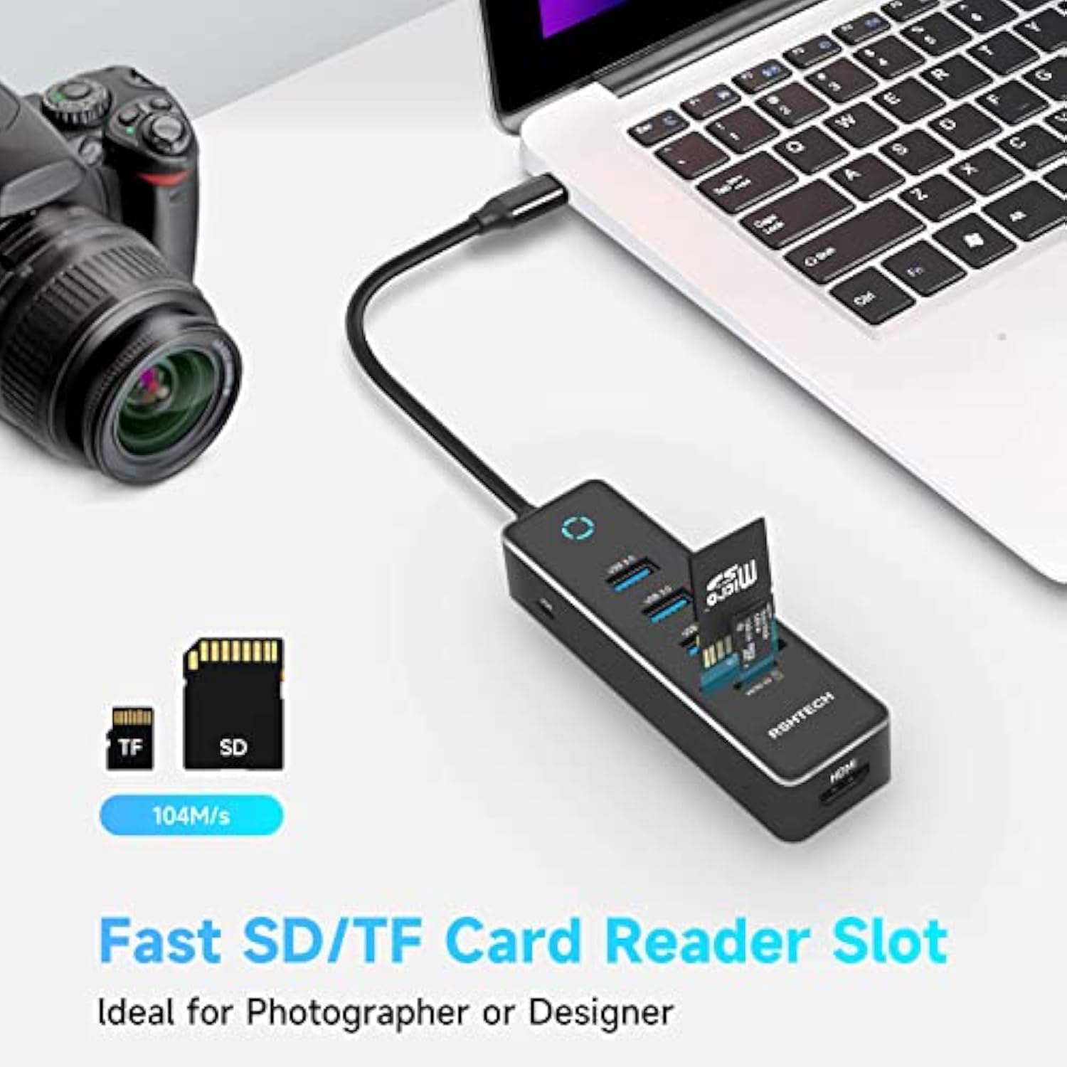 Usb C Hub, Usb C Dongle Adapter With 4K Hdmi, 3 Usb 3.0 Data Port, 100W Power