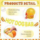 23 Pcs Hot Dog Bar Party Decorations Hot Dog Bar Banner With Hanging Swirls Decor For Sausage Food Birthday Baby Shower Party Decoration Supplies