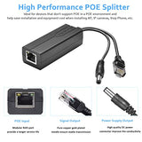 Active Poe Power Over Ethernet Splitter Adapter 48V To 12V, 5.5X2.1Mm Dc, Ieee 802.3Af/At Compliant 10/100Mbps Poe Splitter With 12V Output For Surveillance Camera Cctv & Voip Phone, 2 Pack