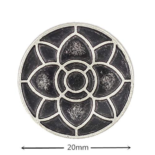 12 Pieces Lotus Blossom Metal Shank Buttons. 20Mm (3/4 Inch) (Antique