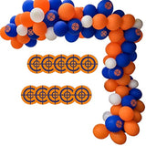Dart War Party Balloon Garland Kit 113Pack Blue Orange Black Balloons Target Sign
