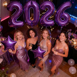 40-Inch Purple Number 2026 Balloons for New Year Party and Holiday Decor