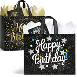 2pk Large 13" Birthday Gift Bags — Reusable Bags with Tissue Paper & Cards