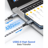 Usb C To Micro Usb Cable 3.3Ft, Braided Usb-C To Micro Usb Charging Cable Supports Charge & Data Transfer For Headphones, Phones, Controllers, Kindle, Dslr, Gps