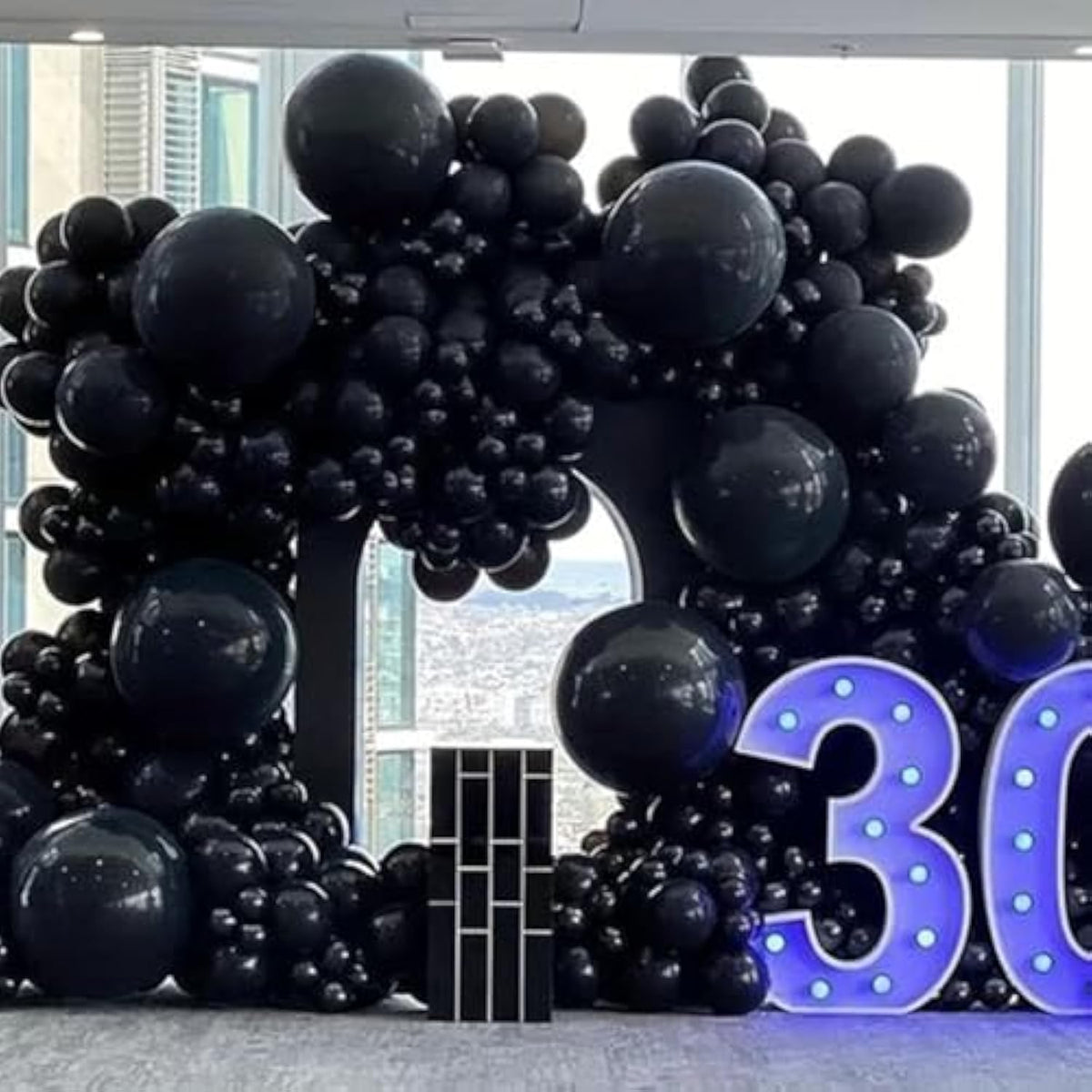 110Pcs Black Balloons Different Sizes 18/12/10/5 Inch, Matte Black Lat