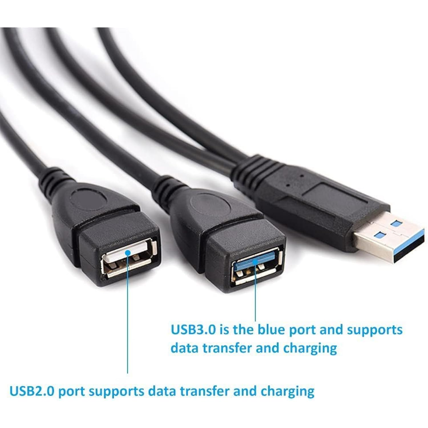 Usb 3.0 Female To Male Splitter Cable(2Pack),Usb 3.0 Female To Dual Usb Male 1