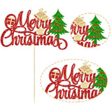 1pc Merry Christmas Cake Topper Red Green Tree Bell Party Decoration