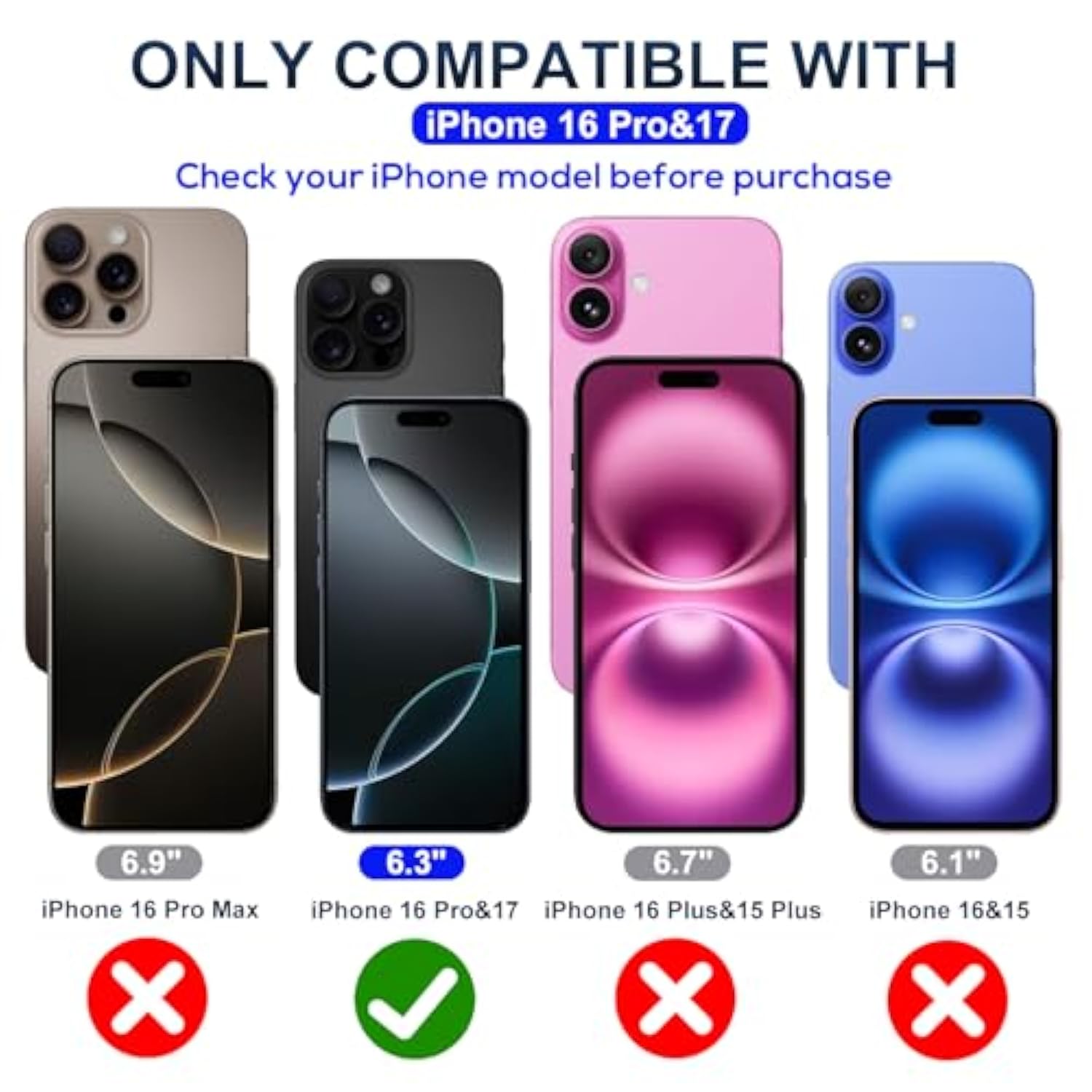 Screen Protector For Iphone 16 Pro Blue Light Block,Military-Grade Shatterproof Hd Tempered Glass With Easy Installation Tray,Touch Sensitive, 9H Hardness, Anti-Scratch,2 Pack
