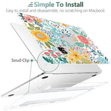 For M4 Macbook Air 13.6 Inch Case 2025-2022 Release M4 A3240 M3 A3113 M2 A2681, Plastic Hard Shell & Screen Protector & Keyboard Cover & Trackpad Film, Abstract Flower