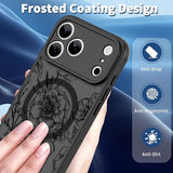 Magnetic Case for iPhone 17 Pro (6.3") with Screen Protector, Cute Floral Design for Women & Girls, [MagSafe Compatible] Slim Translucent Matte Black
