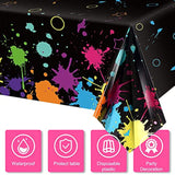 Glow Party Table Covers Neon Plastic Tablecloths 108 X 54 Inch Disposable Neon Glow Table Cloths For Black Light Birthday Party Supplies Decorations(3 Pieces)