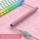 Custom Coiled Usb C To A Cable And Rose Gold Coiled Cable Winder With Detachab