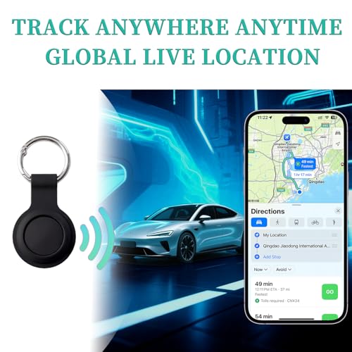 2 Pack Gps Tracker And 2 Keychains For Vehicles Work With Find My (Ios Only) Real Time Hidden Mini Car Locator Tracking Global Coverage Device No Monthly Fee Or Subscription No Sim Card Required