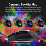 M801 Wireless Gaming Mouse, RGB Gaming Mouse with MMO 9 Programmable Macro Editing Buttons, UP 16000 Adjustable DPI, Rapid Fire Button for Game,