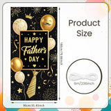 Happy Father's Day Door Cover Black and Gold Fathers Day Door Banner with Mustache Balloon Striped Tie Confetti Best Dad Ever Porch Sign for Home Party Decorations Father's Day Celebration Gift for Dad 70.8 x 35.4 Inch