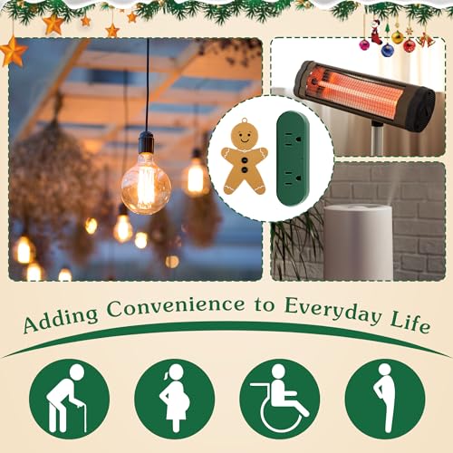 Wireless Remote Switch For Christmas Tree Lights, Gingerbread Man Wireless Remote For Christmas Tree Lighting Controller On Off Touch (2 Pack)
