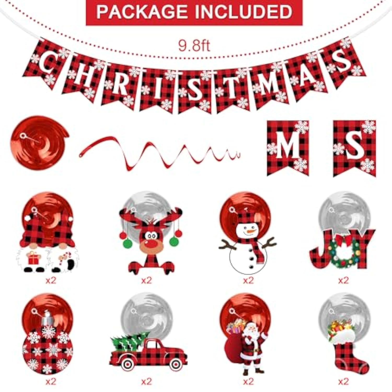 Christmas Hanging Swirls Decorations - No Diy - Buffalo Plaid Merry Christmas Banner Christmas Ceiling Hanging Streamers, Xmas Hanging Decorations Indoor For Office Christmas Holiday Party Decorations