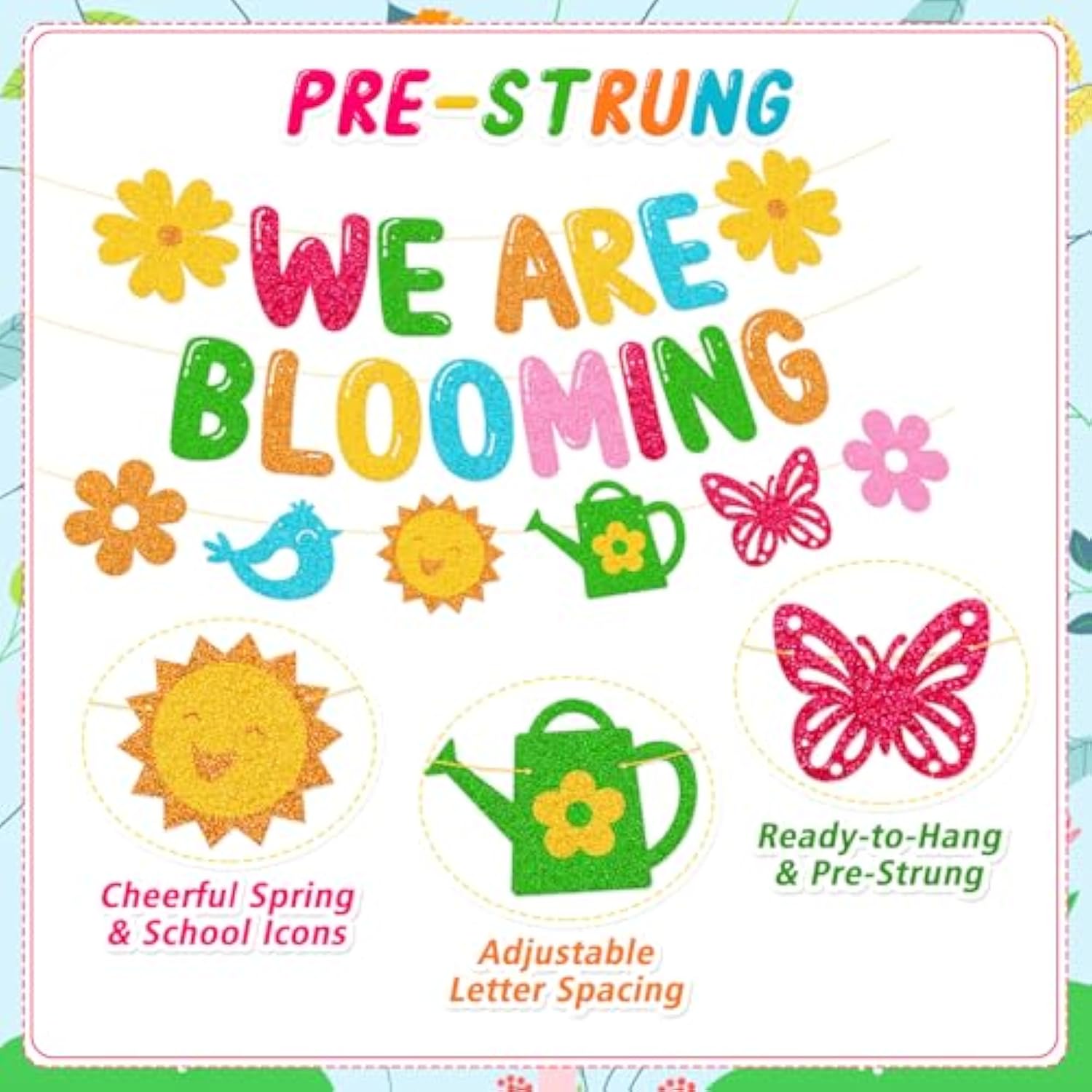 We Are Blooming Banner School Classroom Spring Party Decorations For Student Children Celebrating Spring Party Supplies