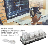 Mini 3 Key Keypad With Knob, One Handed Macro Mechanical Keyboard, 3 Fully Pro