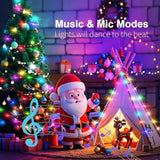Color Changing 16Ft 50Led Smart Fairy Lights With Music Sync App Remote Control,Usb/Battery Operated Waterproof Timer St