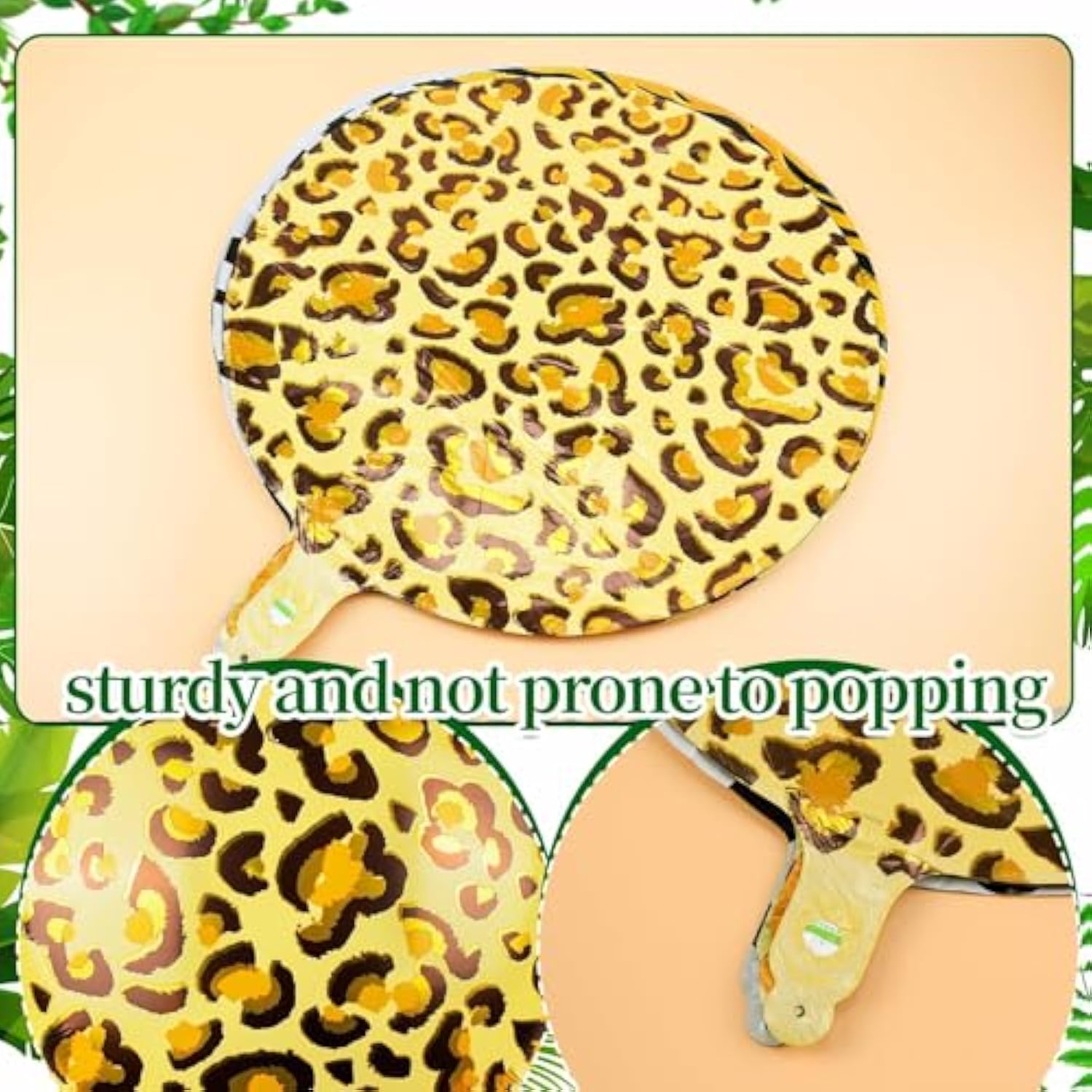 12 Pcs 18 Inch Leopard Print Aluminum Foil Balloons - Animal Print Balloons For Zoo Themed Jungle Safari Themed Birthday Decorations