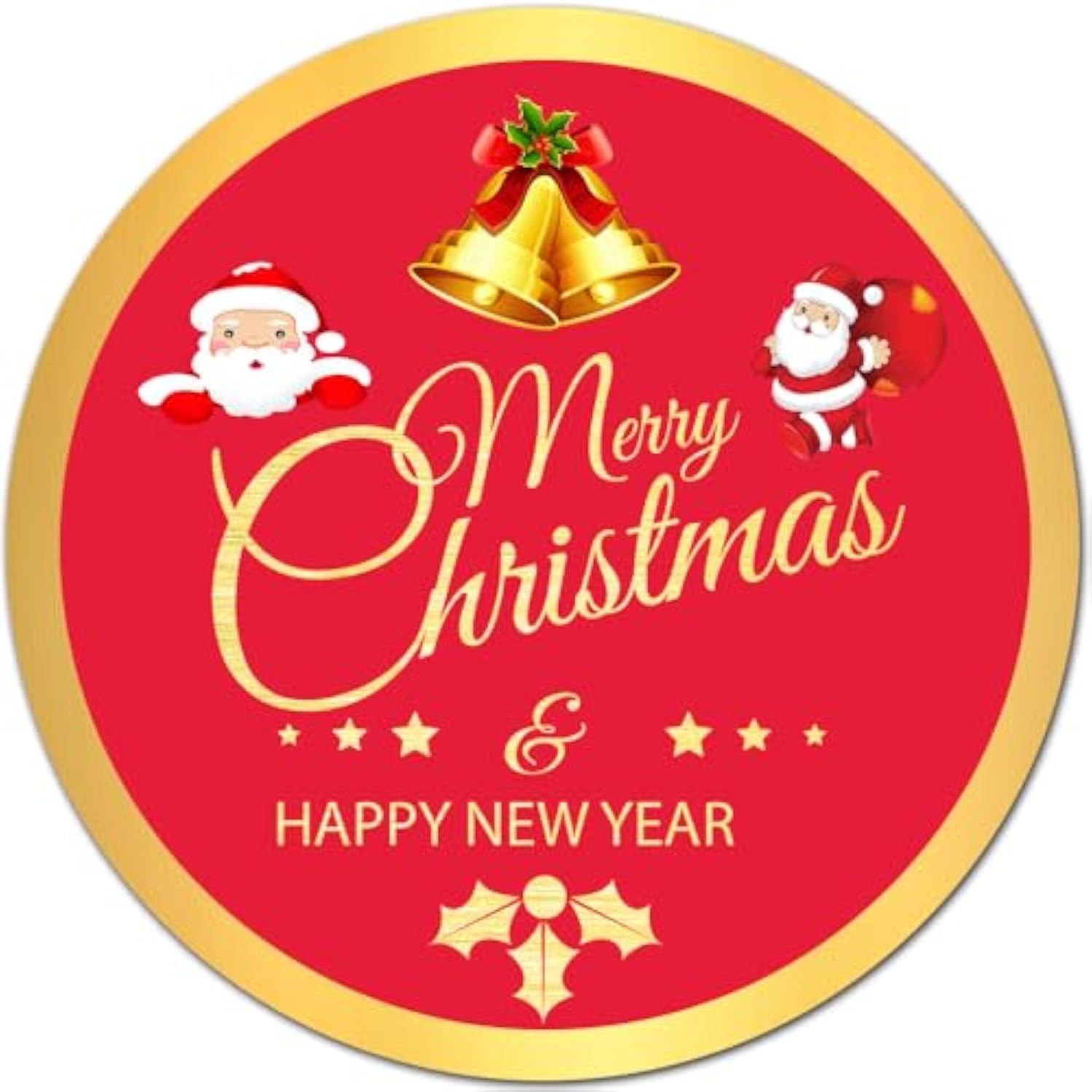 120Pcs Christmas Stickers, 2 Inch Round Christmas Labels Sticker, Christma Decorations Stickers For Boxes, Envelope Seals, Cards, Bouquet