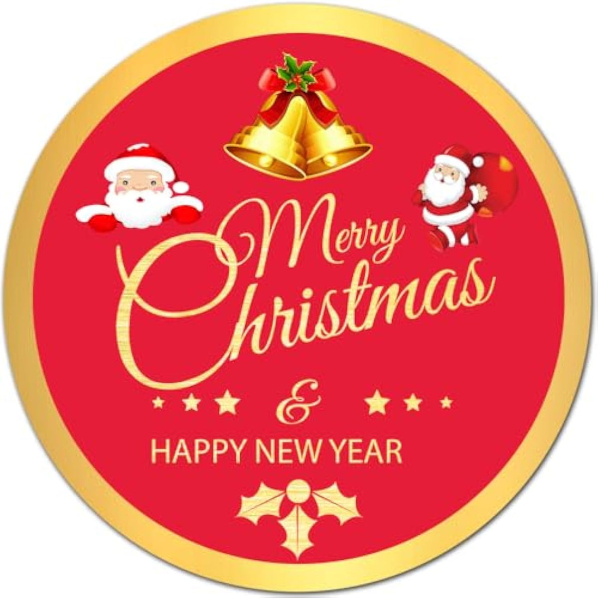 120Pcs Christmas Stickers, 2 Inch Round Christmas Labels Sticker, Christma Decorations Stickers For Boxes, Envelope Seals, Cards, Bouquet