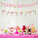 Margarita Party Decorations Banner Pink Margarita Happy Birthday Banner Green Cocktail Lemon Margarita Garland For Girls Margaritas Birthday Partys Decorations Mexican Bachelorette Party Supplies