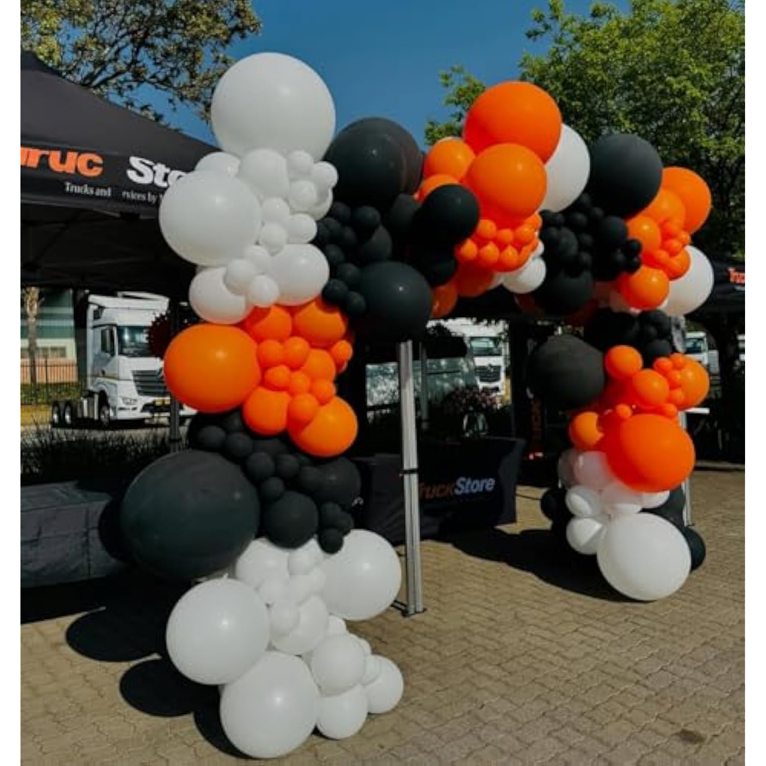Fall Halloween Balloon Arch Kit: Orange, Black & White Party Decor