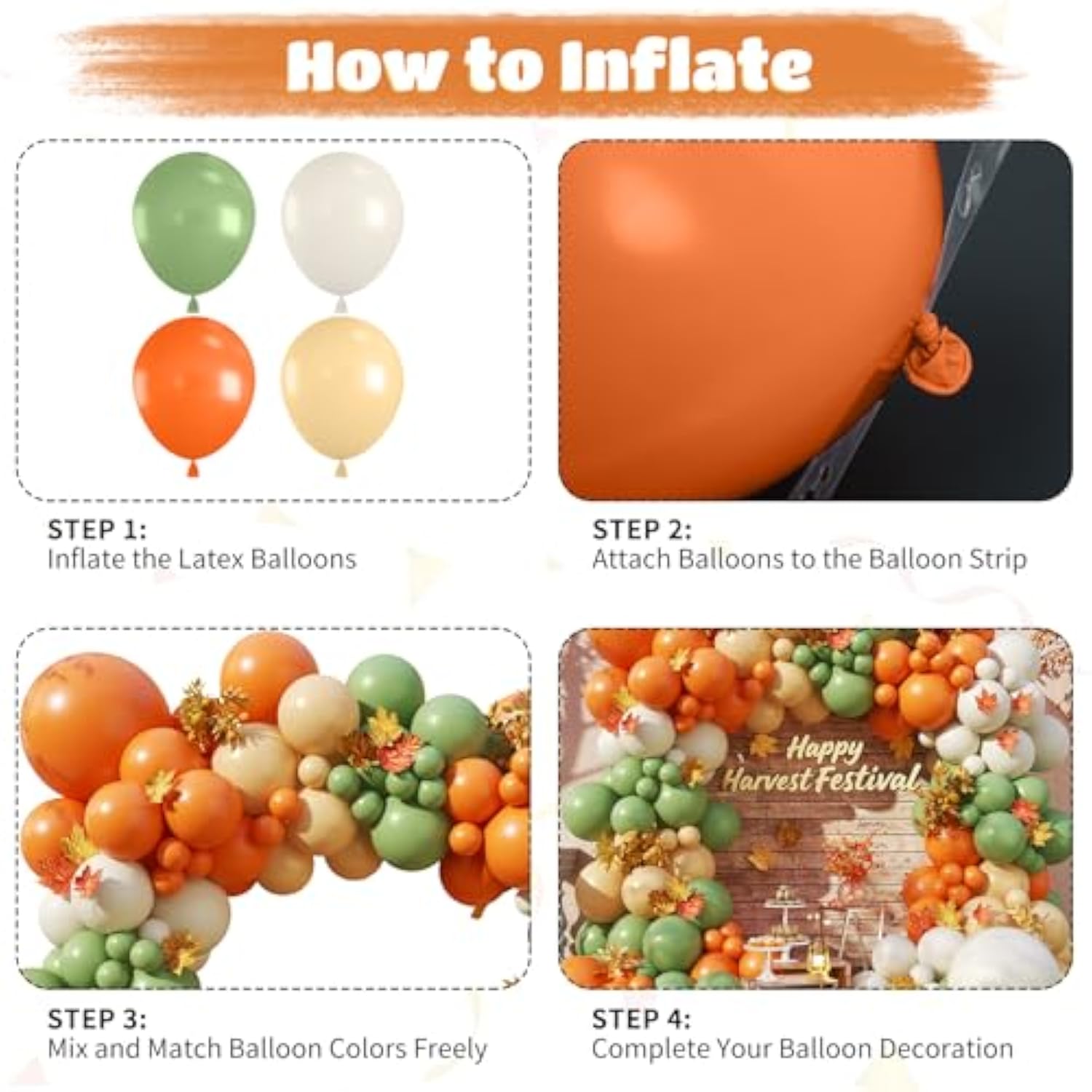 Sage Green Orange Balloon Arch Kit Burnt Orange Nude White for Birthday Baby Shower