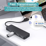 Usb Hub, Usb Splitter,Usb 4-Port Adapter,Usb Extender For For Laptop, Pc, Macb