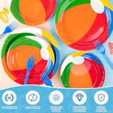 96 Pcs Pool Beach Summer Party Plates Napkins, Beach Theme Party Decorations, Hawaiian Summer Ball Plates Pool Decorations Supplies For Kids, Serves 24