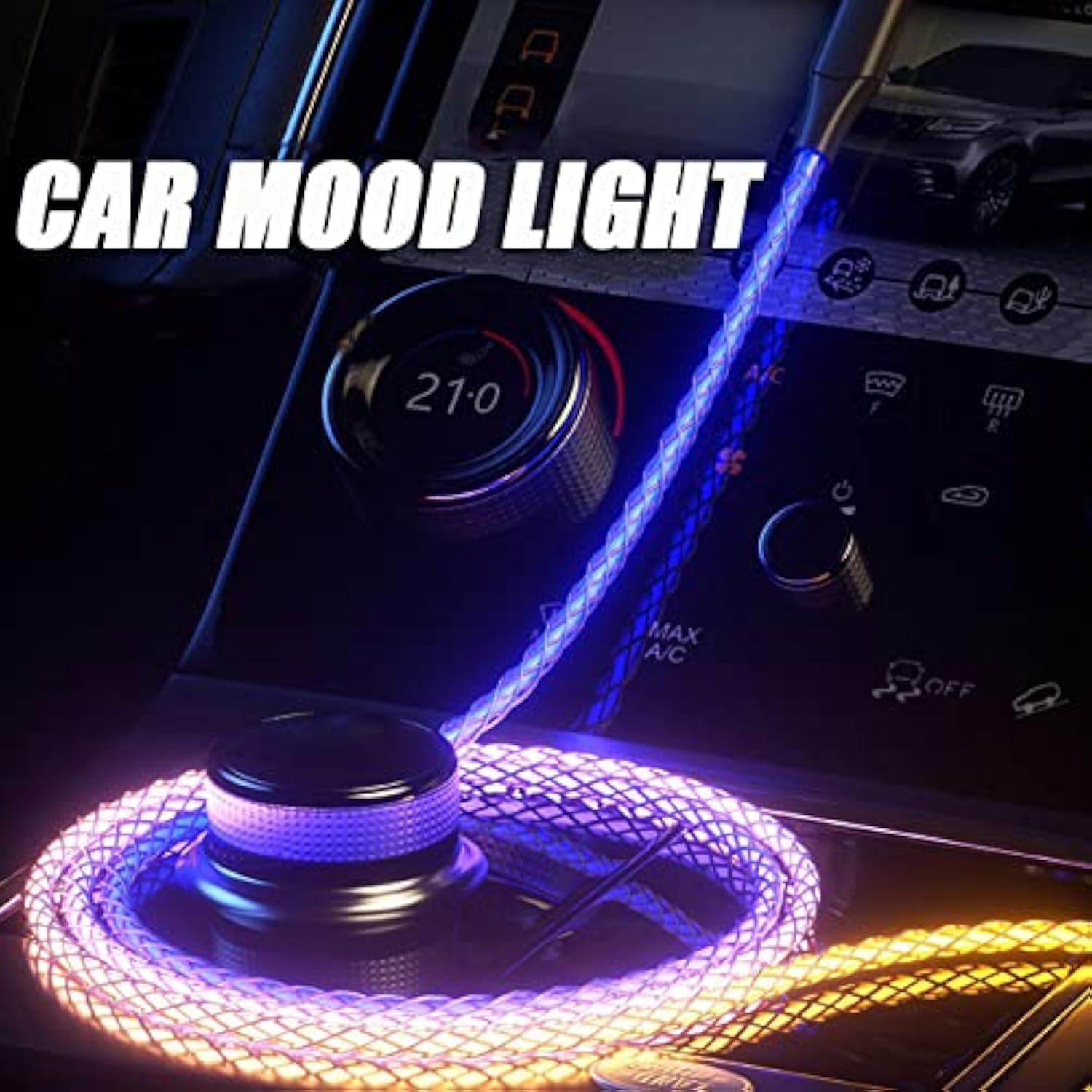 Light Up Phone Charger Cord, Multi Led Charging Cable Rgb Glowing Gradual Ligh
