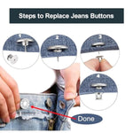 [Upgraded] 8 Sets Jean Buttons Pins No Sew Instant 17Mm Replacement Button Adjustable Pants Buttons Kit