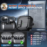 Compatible With Samsung Galaxy Buds 3 Case & Galaxy Buds 3 Pro Case,Full Body Shockproof Hard Shell Protection Design,With Secure Lock Clip & Cleaning Kit -Black