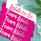 Team Bride 7Pc Satin Sash Set - Sophisticated & Fun Party Favors For Bachelorette Party, Bridal Shower & Wedding Party (7Pc Set, White & Pink)