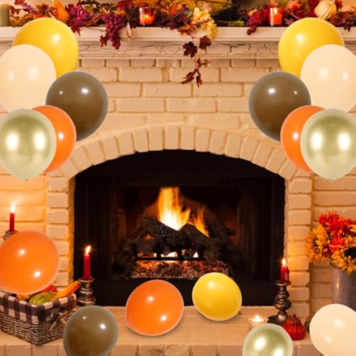 Fall Balloons Orange Yellow Gold for Thanksgiving Autumn Baby Shower Birthday Party Decor