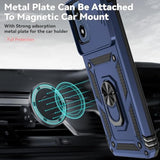 Moto G Play 5G 2024 Case with Screen & Camera Protection Military-Grade Kickstand Blue