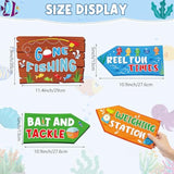 20-Pc “Gone Fishing” Sign Set Kids Fishing Party Decor