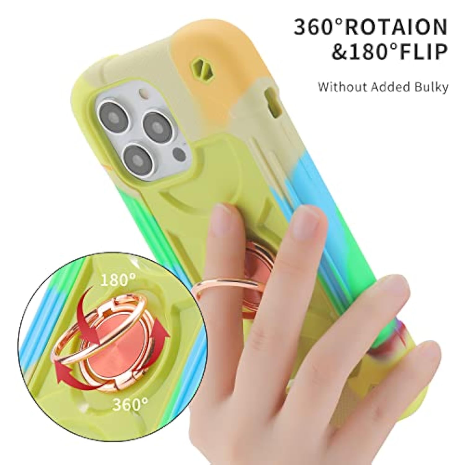 Heavy Duty Shockproof Military Grade Rugged Cover with 2 Pack Glass Screen Protector + 1 Pack Camera Lens Protector for iPhone 14 Pro Max