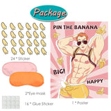 Bridal Shower Games Bachelorette Party Games Funny Party Game - Pin The Banana On The Hunk 24 Players, Birthday Party Game Girls Nights Party Game Pin The Game, Engagement Party Games Adults Wall Game