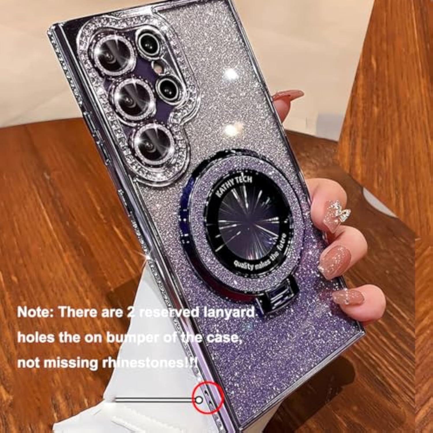 For Samsung Galaxy S25 Ultra Magnetic Kickstand Glitter Case, [Compatible With Magsafe] Cute Bling Sparkly Diamond Rhinestones With Camera Protector Women Girls Case For Galaxy S25 Ultra,Pink