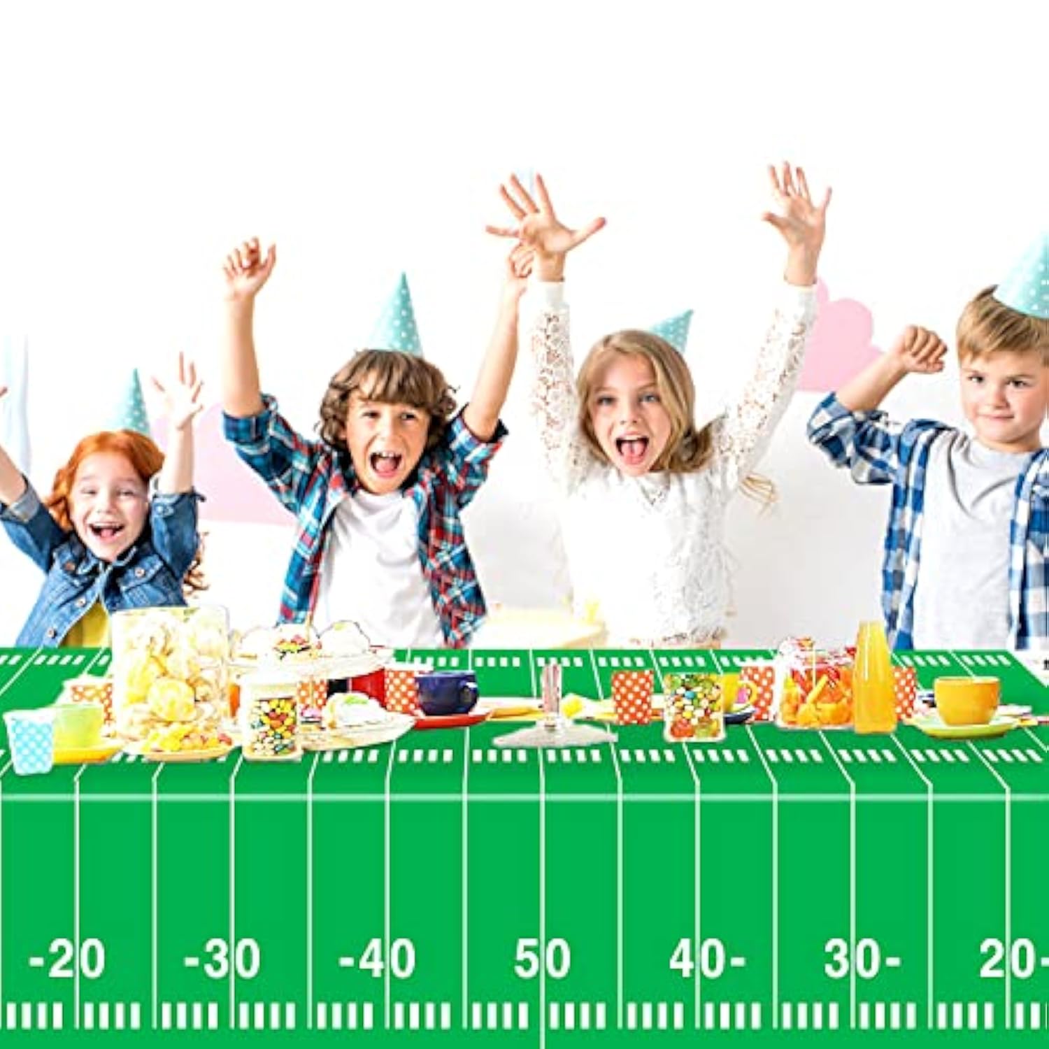 3 Packs Party Football Tablecloth?54"X 108"?, Football Theme Party Plastic Touchdown Table Cover For Birthday Party Decorations Tailgate Football Party